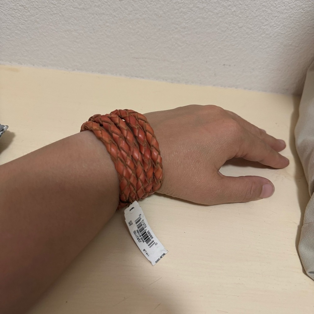 Kenneth Cole New York adjustable Orange Leather Wrap Bracelet